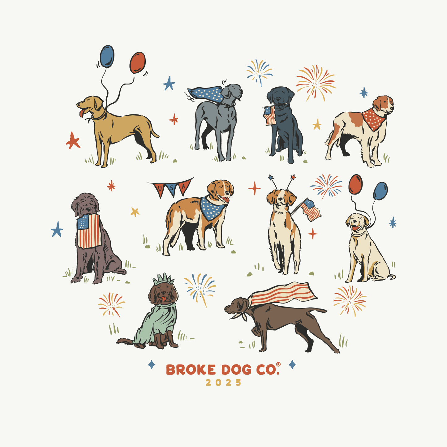 All Dogs Love the 4th - Vintage White