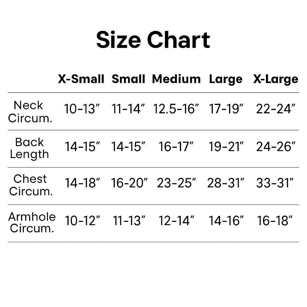 Size chart for 'Bad Day To Be A Lamb Chop' dog shirt, detailing neck, back, chest, and armhole circumference.