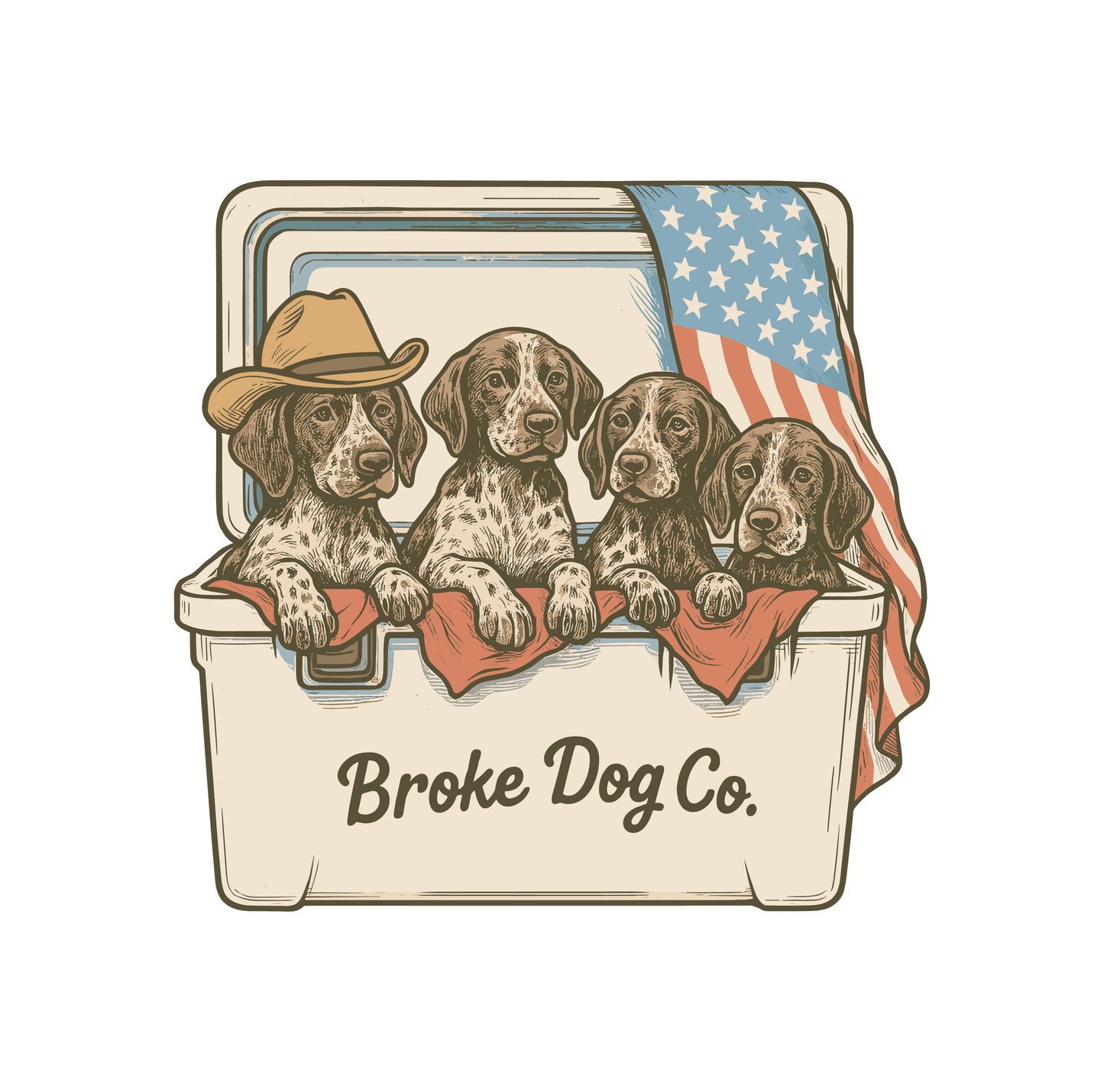 Broke Dog Puppies Decal