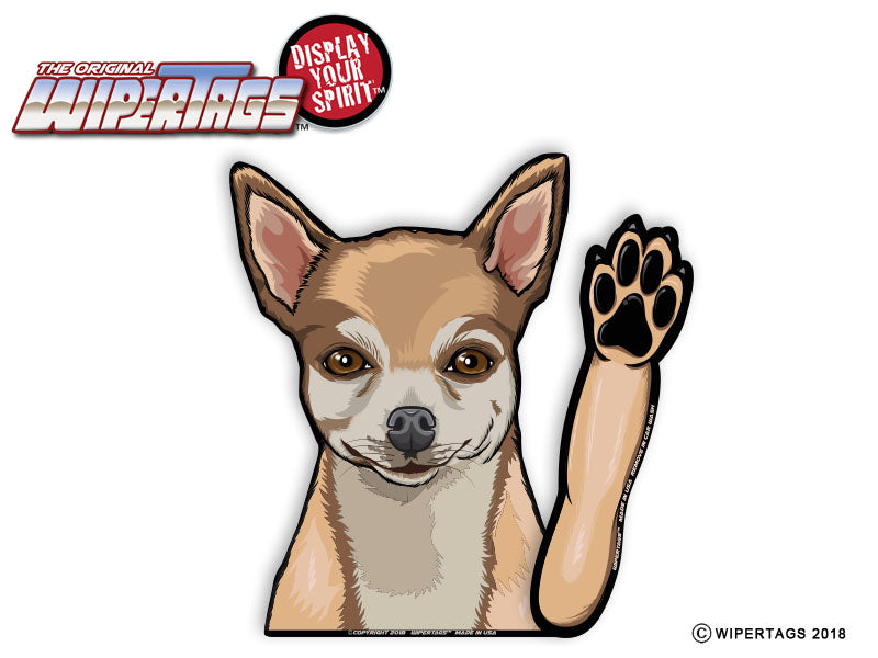 Bella the Chihuahua Waving WiperTags