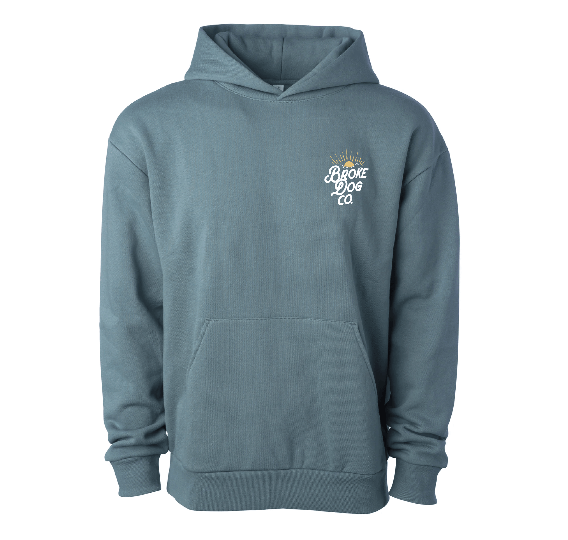 Paws to Jesus Ocean Haze hoodie featuring dog paw design, crafted with a sleek boxy fit and double-layer hood.