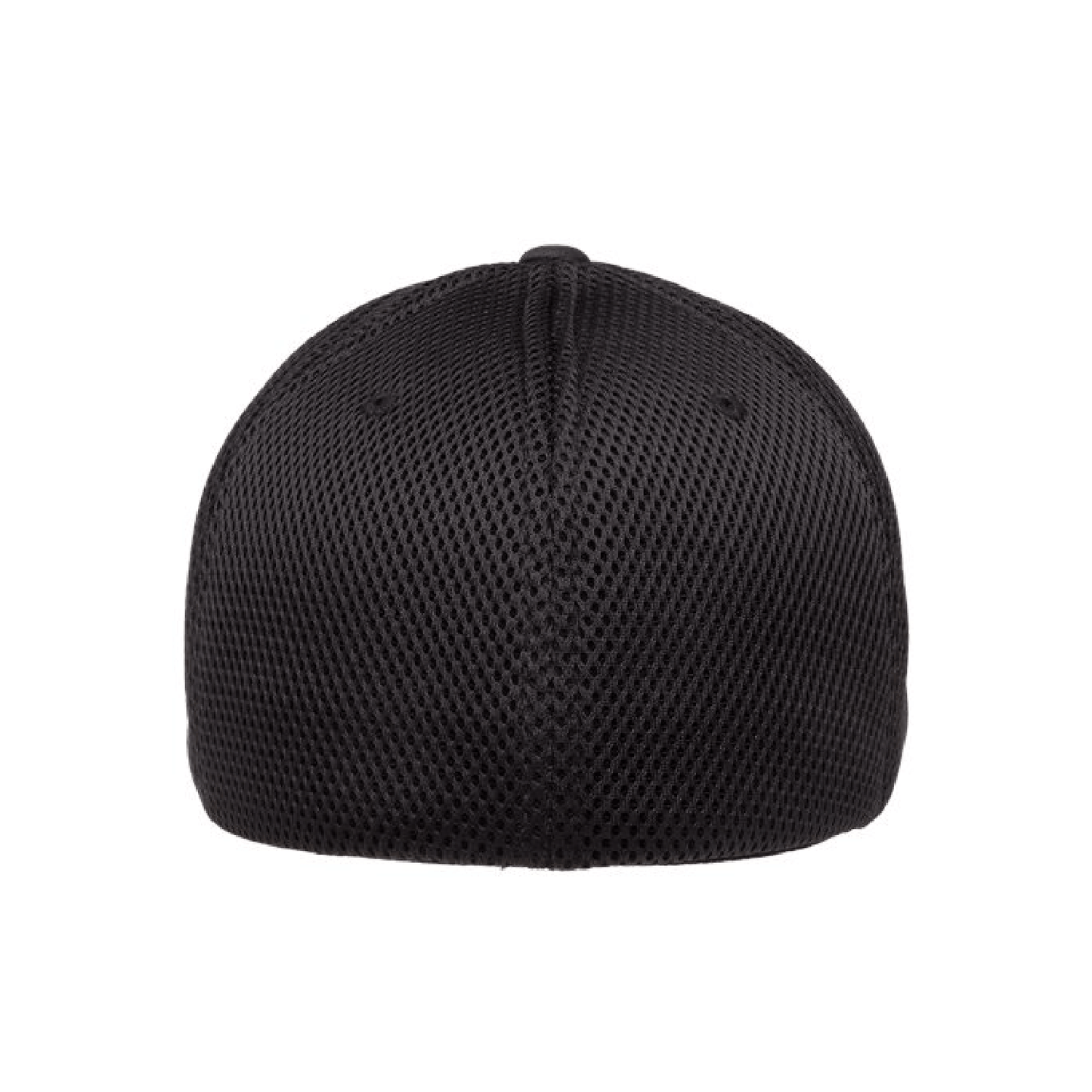 Back view of the black Flex Fit cap featuring breathable mesh material and a sleek design for dog lovers.