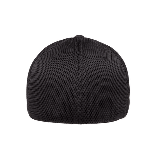 Back view of the black Flex Fit cap featuring breathable mesh material and a sleek design for dog lovers.