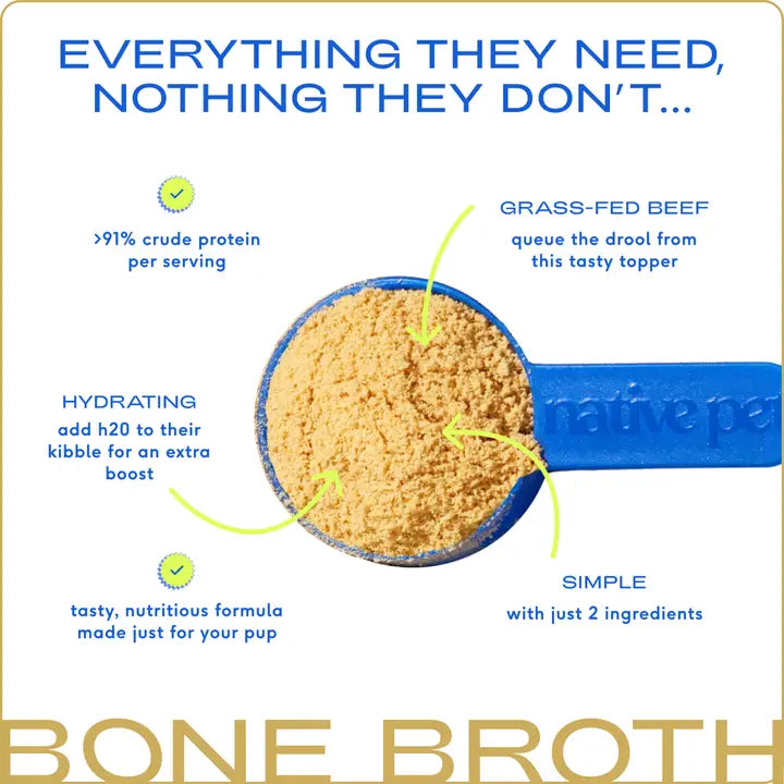 Beef Bone Broth Powder, Grain-Free Food Topper Infographic 1