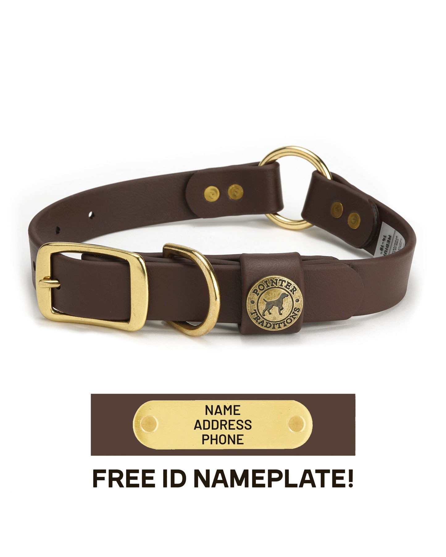 Hunting Dog Center Ring Collar - Leather Brown