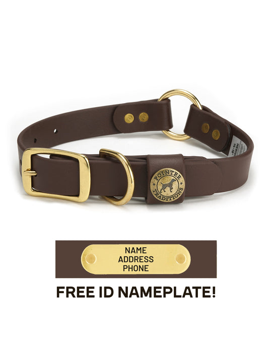 Hunting Dog Center Ring Collar - Leather Brown