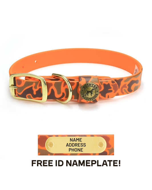 Sporting Dog Collar - Blaze Orange Vintage Camo