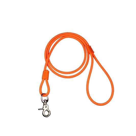 Neon Orange Biothane Dog Leash 4' x 1/4" thick