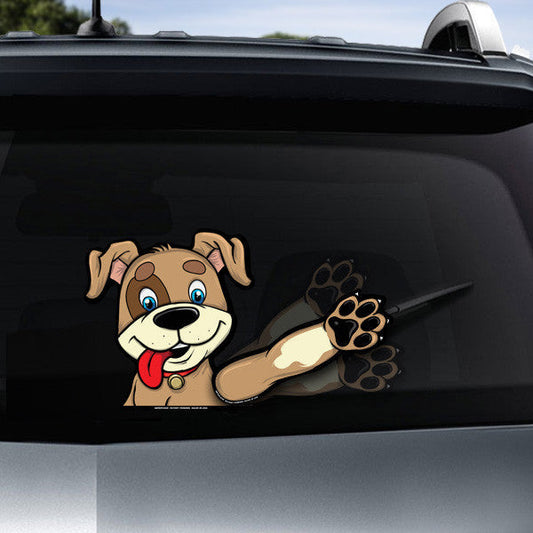 Barley Rescue Dog Waving WiperTags