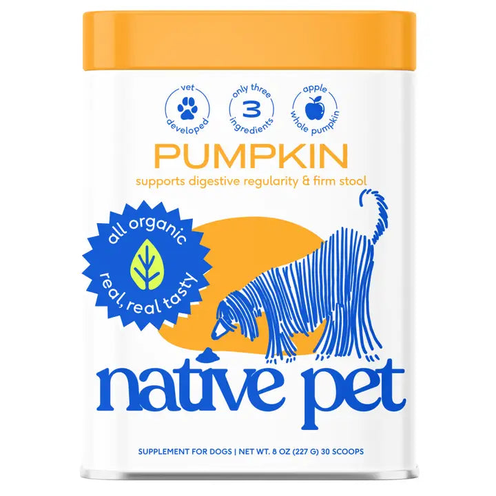 Organic Pumpkin Fiber Powder Digestive Supplement For Dogs Front