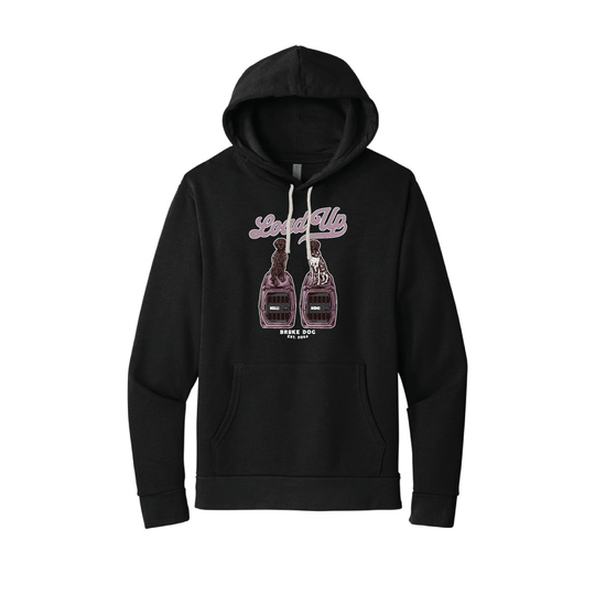 Load Up hoodie featuring soft fleece fabric, sueded jersey-lined hood, and front pocket, ideal for cozy comfort.