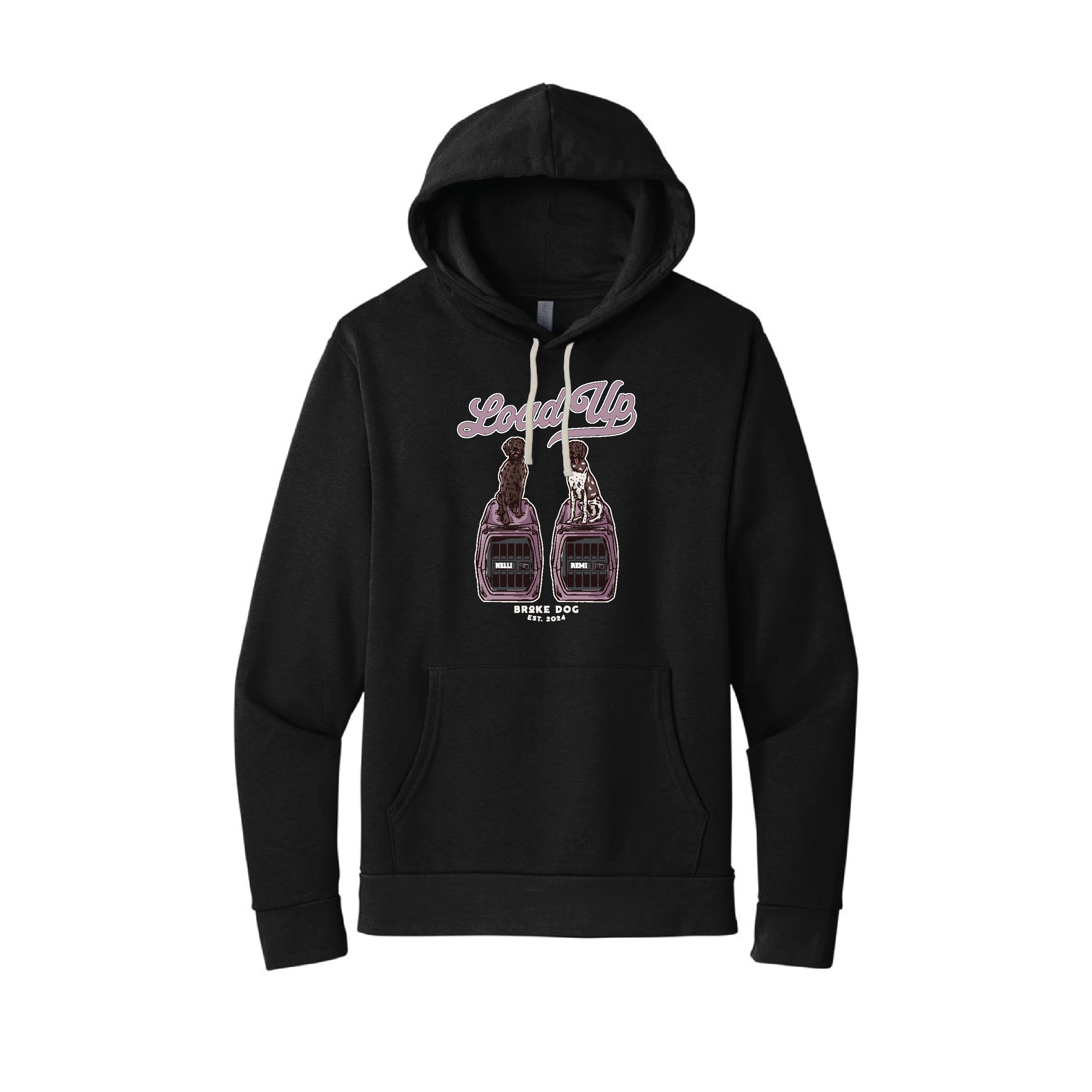 Load Up hoodie featuring soft fleece fabric, sueded jersey-lined hood, and front pocket, ideal for cozy comfort.